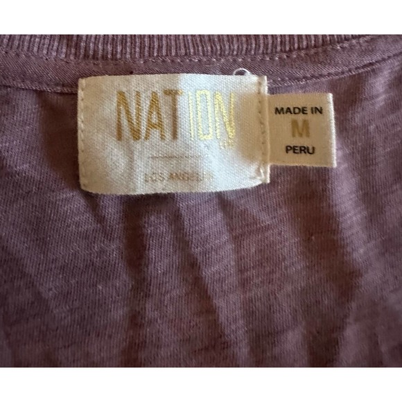 M Nation Ltd Geri Balloon Slv Mauve Pink Pima Cotton Midi Peasant Dress Santa Fe - Picture 5 of 5